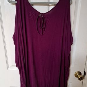 Torrid purple cold shoulder top size 6